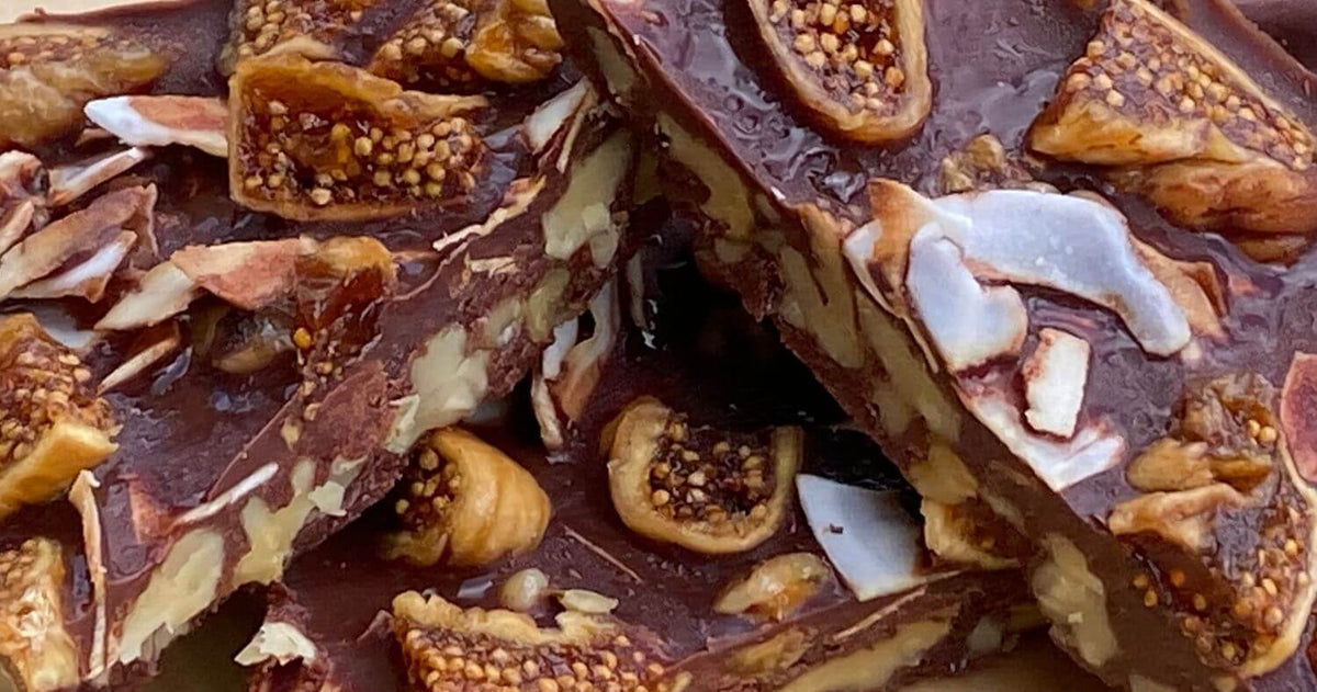 Fig & Honeyed Walnut Chocolate Bark