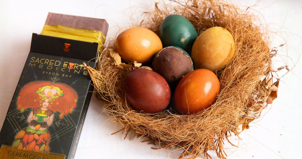 Homemade Easter Eggs with Ceremonial Cacao