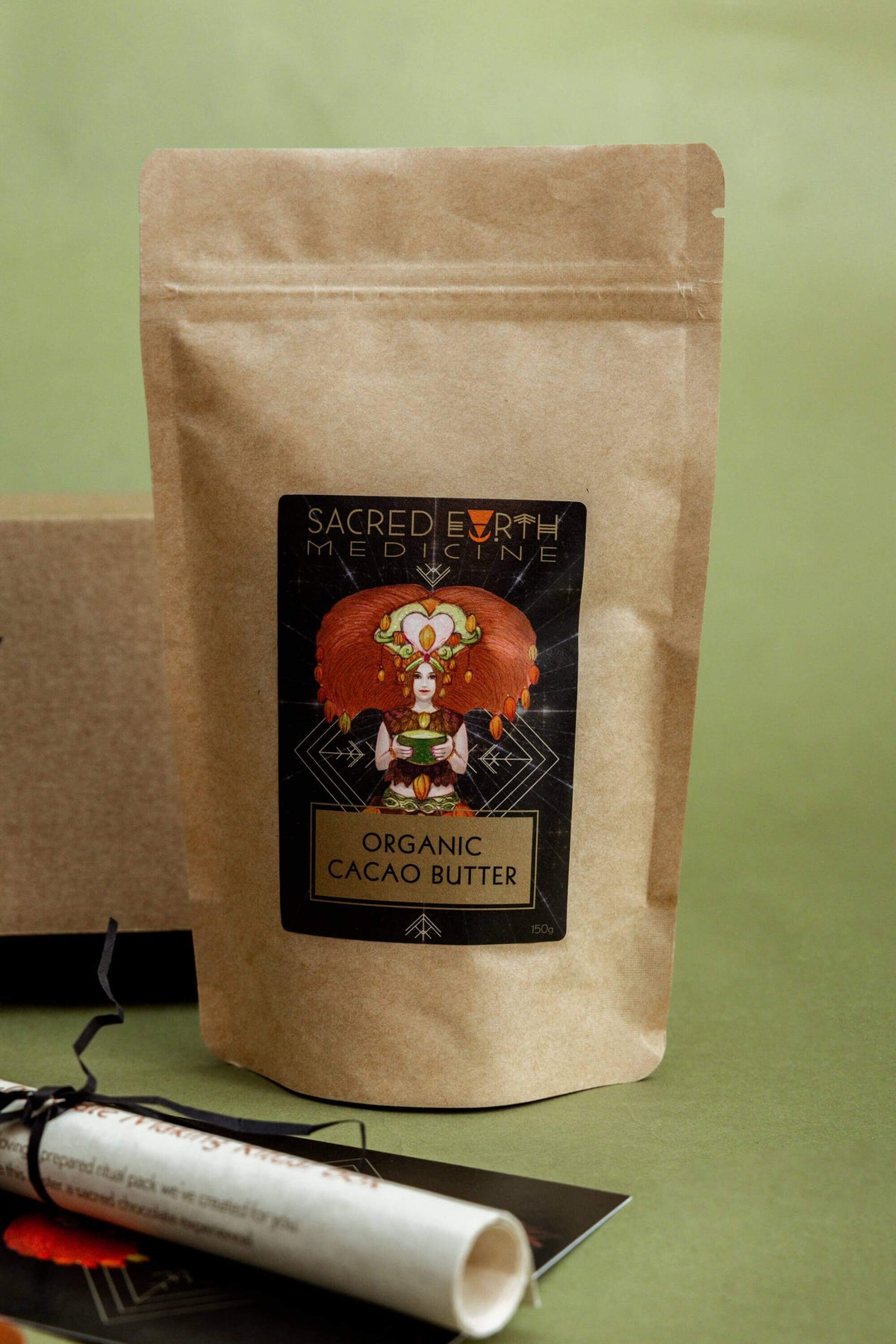 A 150g bag of organic cacao butter buttons to make your chocolates silky smooth and delicious.
