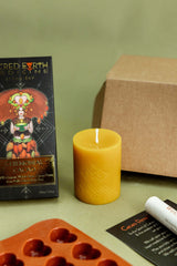 Beeswax candle by Ahana to help make your Chocolate Make Ritual Box a sacred experience